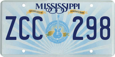 MS license plate ZCC298