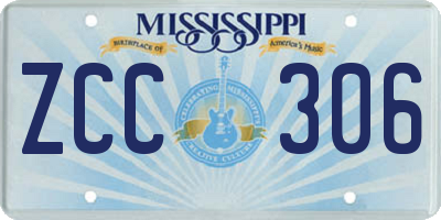 MS license plate ZCC306