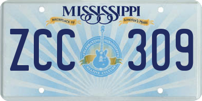 MS license plate ZCC309