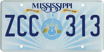 MS license plate ZCC313