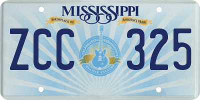 MS license plate ZCC325