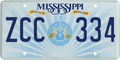MS license plate ZCC334