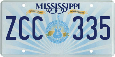 MS license plate ZCC335