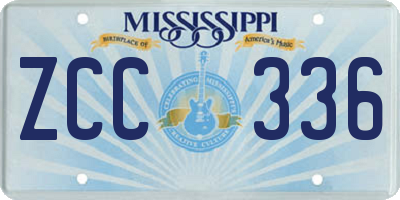 MS license plate ZCC336