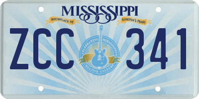 MS license plate ZCC341