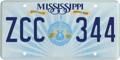 MS license plate ZCC344