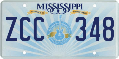 MS license plate ZCC348