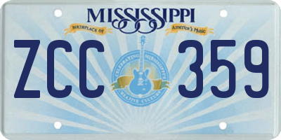 MS license plate ZCC359