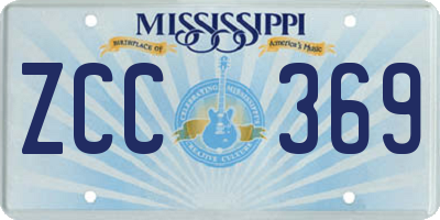 MS license plate ZCC369