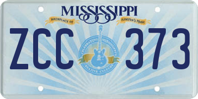 MS license plate ZCC373