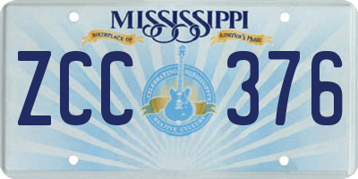 MS license plate ZCC376