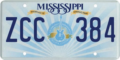 MS license plate ZCC384