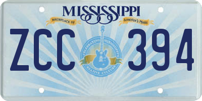 MS license plate ZCC394