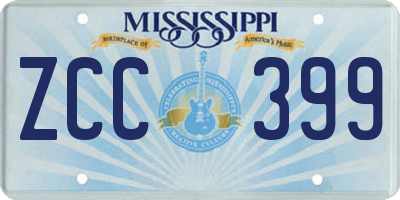 MS license plate ZCC399