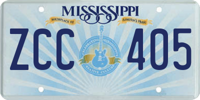 MS license plate ZCC405