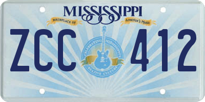 MS license plate ZCC412