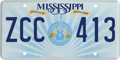 MS license plate ZCC413