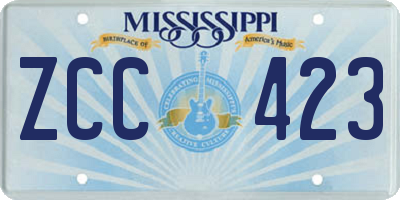 MS license plate ZCC423
