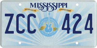 MS license plate ZCC424
