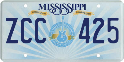 MS license plate ZCC425