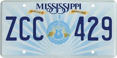 MS license plate ZCC429