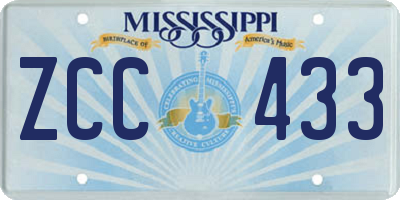 MS license plate ZCC433