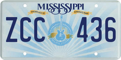 MS license plate ZCC436