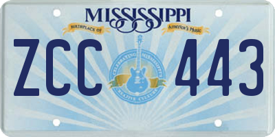 MS license plate ZCC443