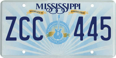MS license plate ZCC445