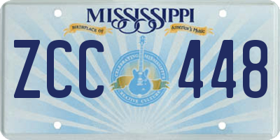 MS license plate ZCC448