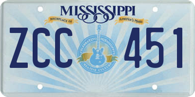 MS license plate ZCC451