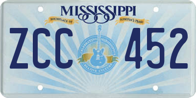 MS license plate ZCC452