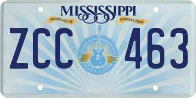 MS license plate ZCC463
