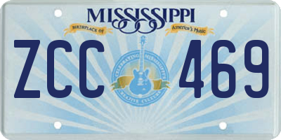 MS license plate ZCC469