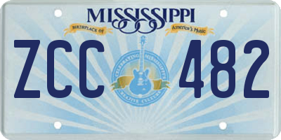MS license plate ZCC482