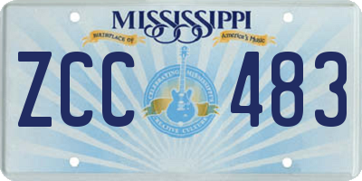 MS license plate ZCC483