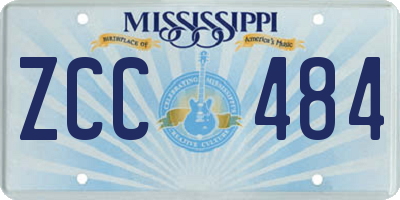 MS license plate ZCC484