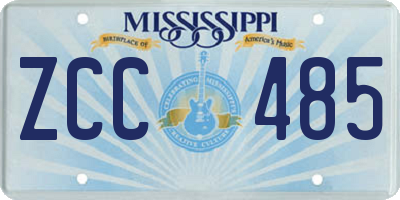 MS license plate ZCC485