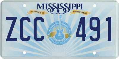 MS license plate ZCC491