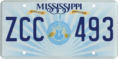 MS license plate ZCC493