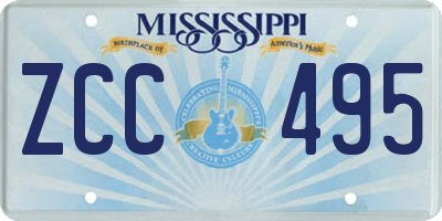 MS license plate ZCC495