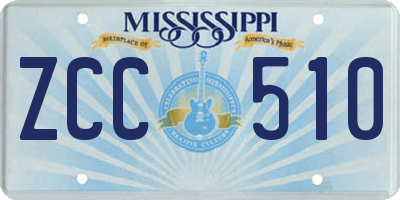 MS license plate ZCC510