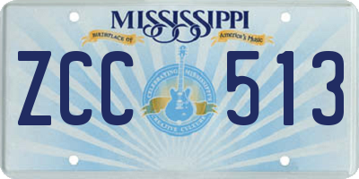 MS license plate ZCC513