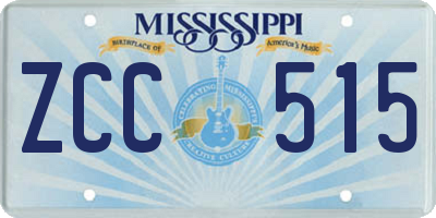 MS license plate ZCC515