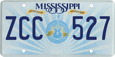 MS license plate ZCC527