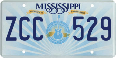MS license plate ZCC529