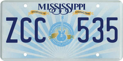 MS license plate ZCC535