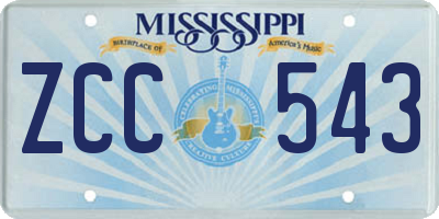 MS license plate ZCC543