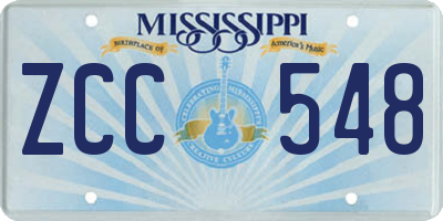 MS license plate ZCC548