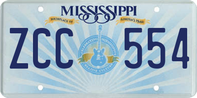 MS license plate ZCC554